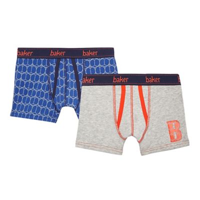 Baker by Ted Baker Pack of two boys' blue and grey trunks
